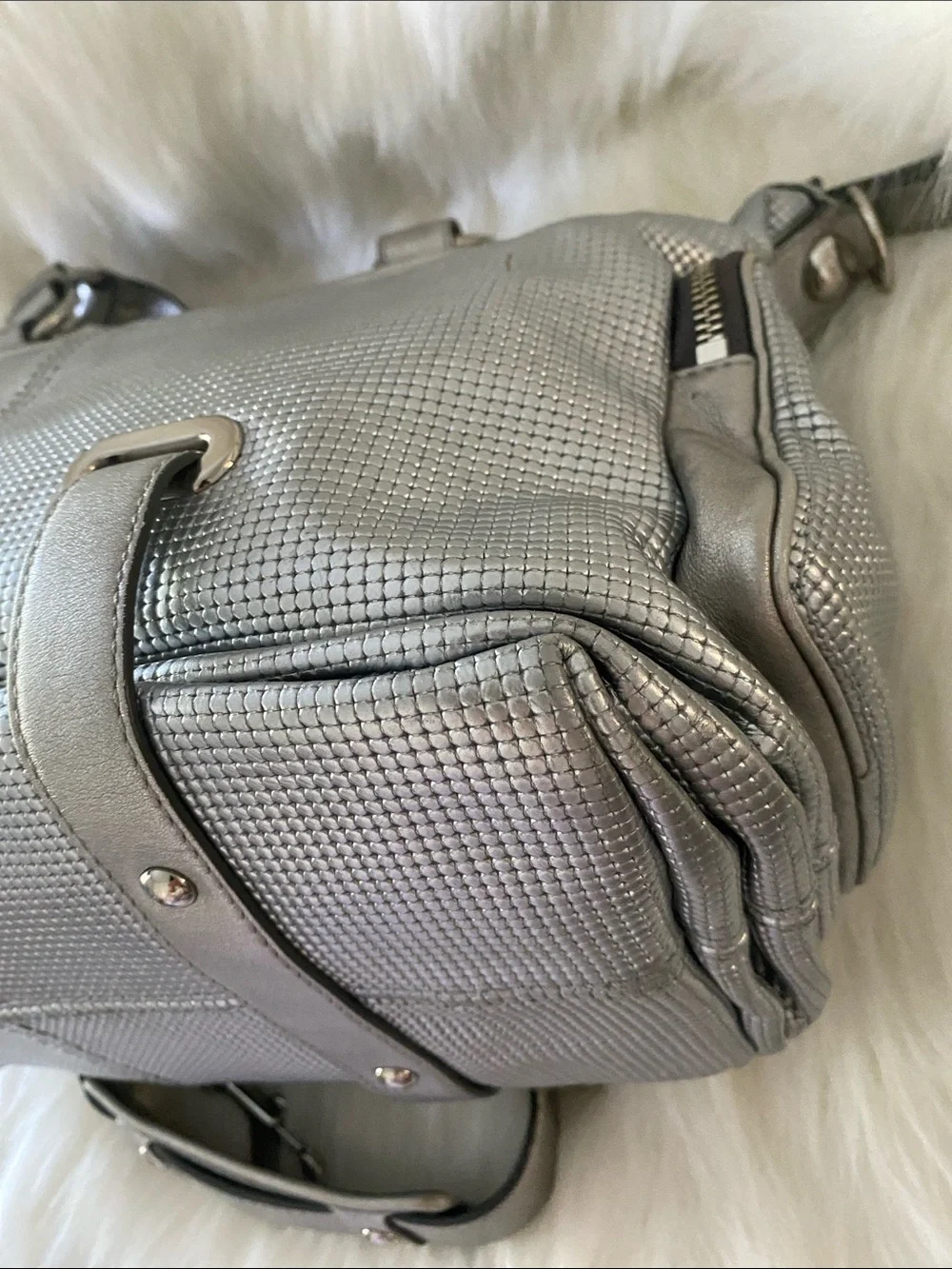 Coach Cambridge Collection Textured Metallic Alexa Large Satchel